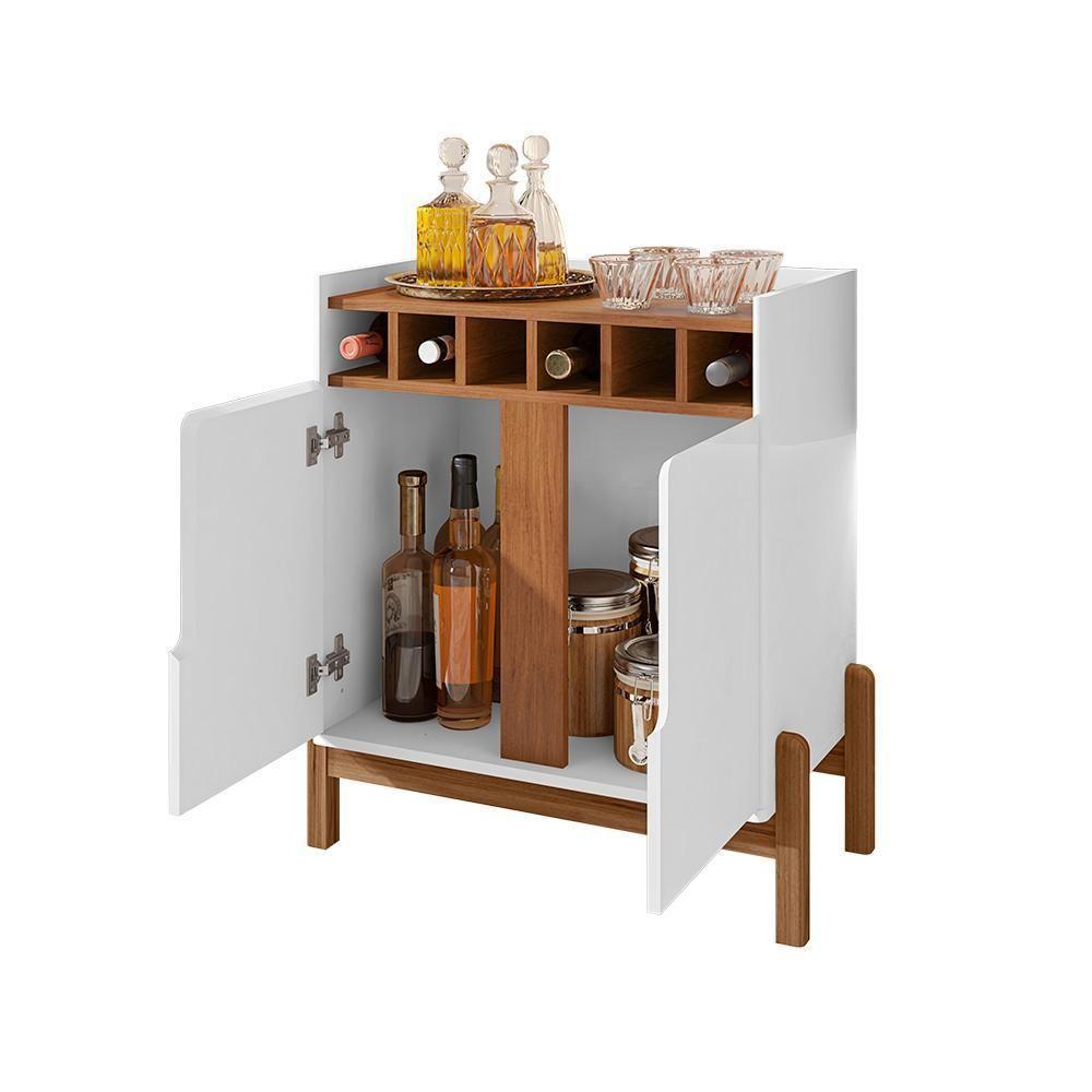 Conjunto Buffet 1.7 E Bar Ramp Branco Cedro - 3