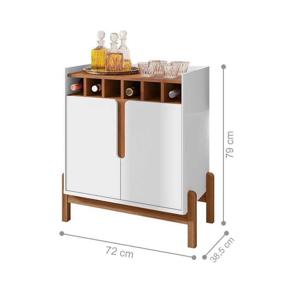 Conjunto Buffet 1.7 E Bar Ramp Branco Cedro - 5
