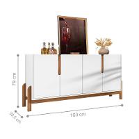 Conjunto Buffet 1.7 E Bar Ramp Branco Cedro