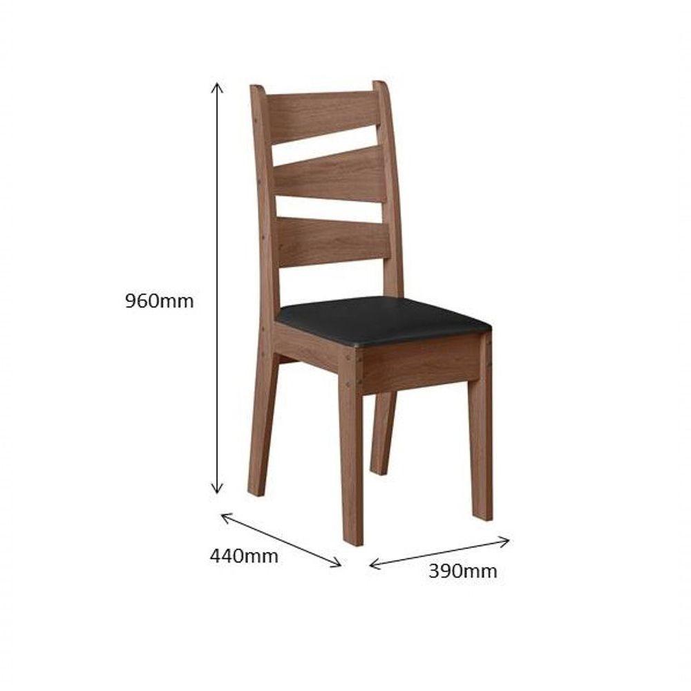 Conjunto Sala De Jantar1,35 Com 6 Cadeiras Amêndoa 11C - 2