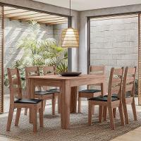 Conjunto Sala De Jantar1,35 Com 6 Cadeiras Amêndoa 11C - 1