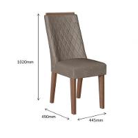 Conjunto Sala De Jantar 1,56 Com 6 Cadeiras Amêndoa 01A - 2