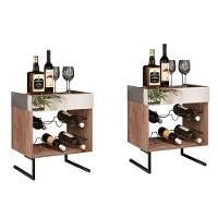 Conjunto 2 Adegas Espelhadas 6 Garrafas Com Pés Metálicos Demolição/preto - 1