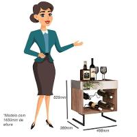 Conjunto 2 Adegas Espelhadas 6 Garrafas Com Pés Metálicos Demolição/preto - 2