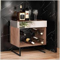 Conjunto 2 Adegas Espelhadas 6 Garrafas Com Pés Metálicos Demolição/preto - 3