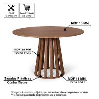 Mesa De Jantar Redonda Gabi Noronha Com 4 Cadeiras Estofadas Ella Branco/cinza Claro - 2