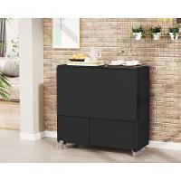 Mesa Bancada Dobrável Carlos Com Bancos Preto - 2