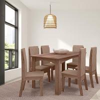 Conjunto Sala De Jantar 1,56 Com 6 Cadeiras Amêndoa 73B - 1