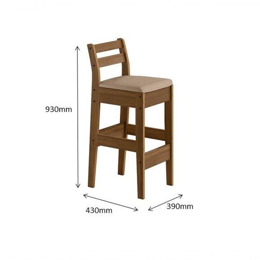 Conjunto Mesa Bistrô Com 2 Banquetas Cedro Gold 51C - 6