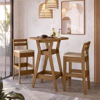 Conjunto Mesa Bistrô Com 2 Banquetas Cedro Gold 51C - 1