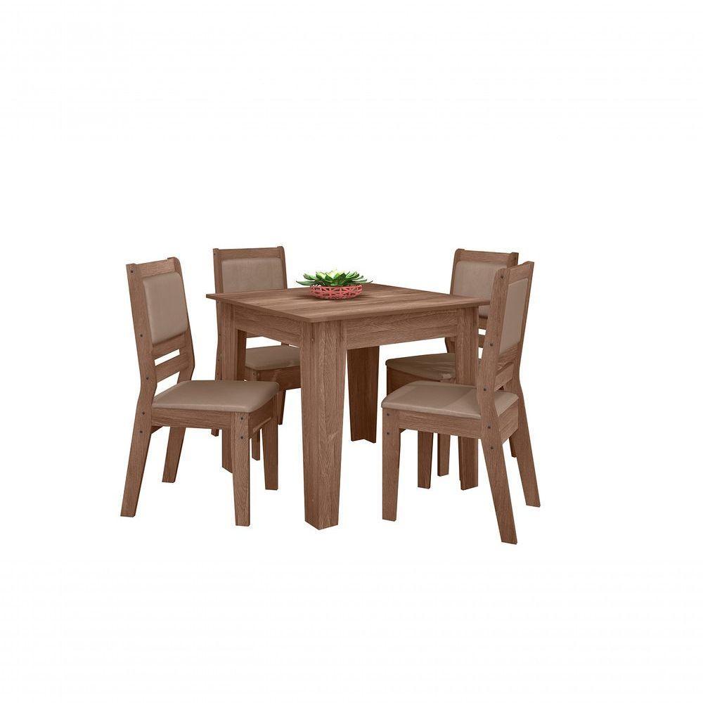 Conjunto Sala De Jantar 0,90 Com 4 Cadeiras Amêndoa 73B - 5