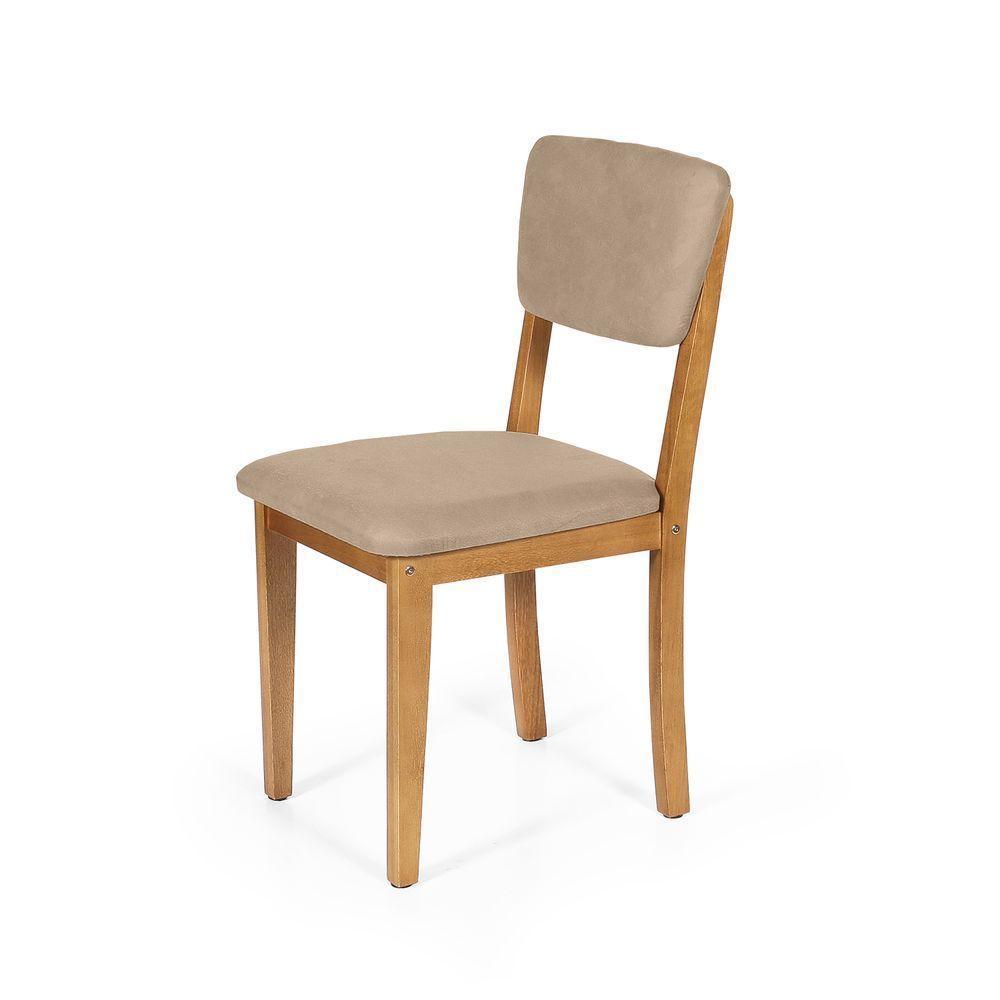 Mesa De Jantar Redonda Gabi Bran/nor Com 4 Cadeiras Estofadas Ella Bege - 2