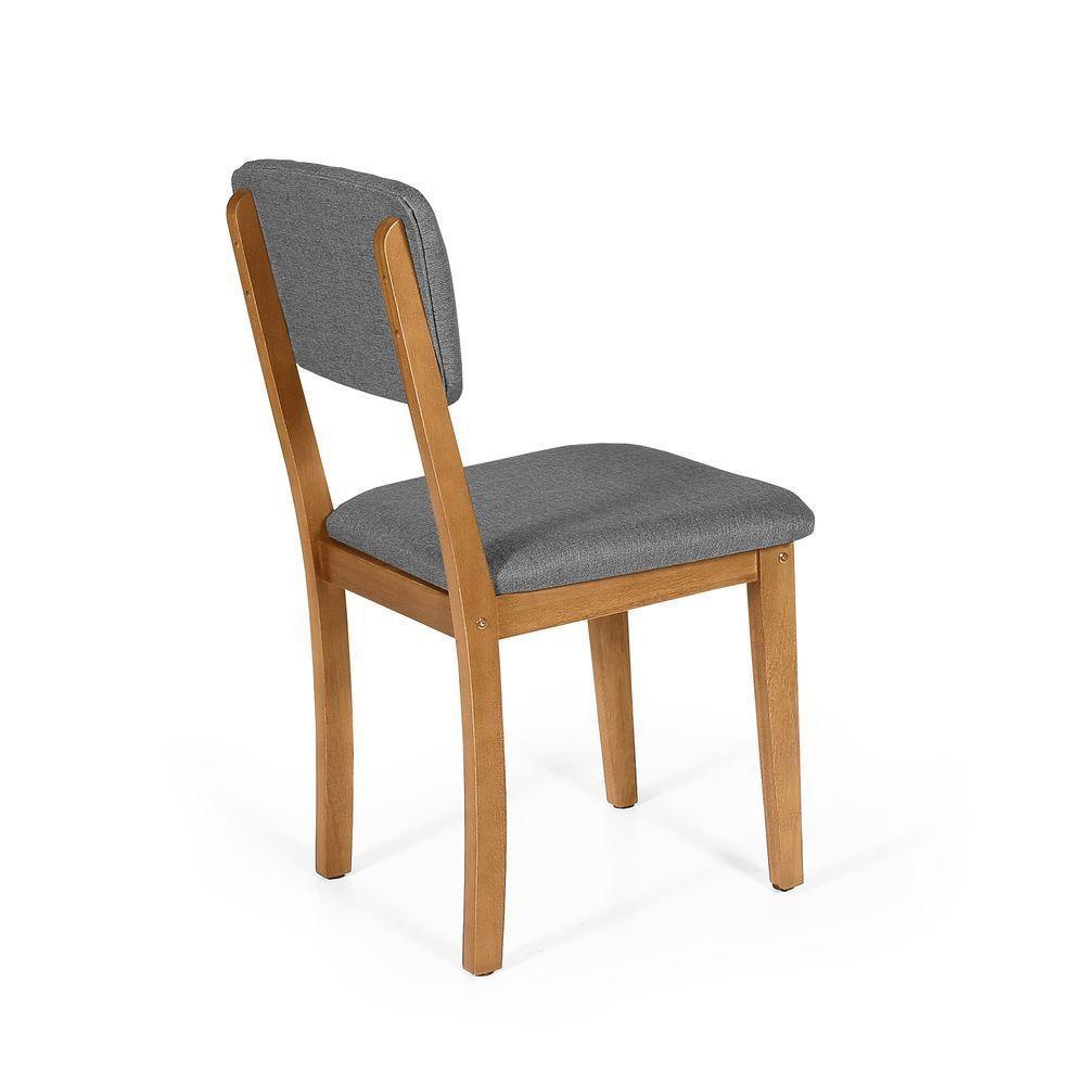 Mesa De Jantar Redonda Gabi Pret/nor Com 4 Cadeiras Estofadas Ella Cinza Escuro - 5