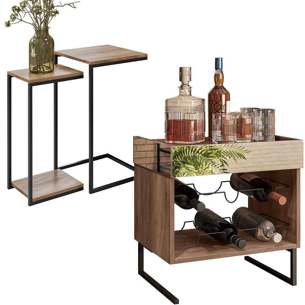 Adega Espelhada Com Mesas Laterais D01 Design Demolição - 1