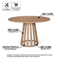 Mesa De Jantar Redonda Gabi Jade Com 4 Cadeiras Estofadas Ella Cinza Claro