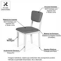 Mesa De Jantar Redonda Gabi Bran/nor Com 4 Cadeiras Estofadas Ella Branco/cinza Escuro