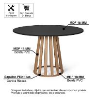 Mesa De Jantar Redonda Gabi Pret/jade Com 4 Cadeiras Estofadas Ella Bege - 2