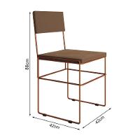 Mesa Jantar Amêndoa Com 4 Cadeiras Marrom E Cobre Marrom