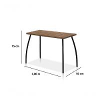 Conjunto Mesa E 2 Banquetas Em Aço Preto C/ Tampo Mdp Nogal - 4