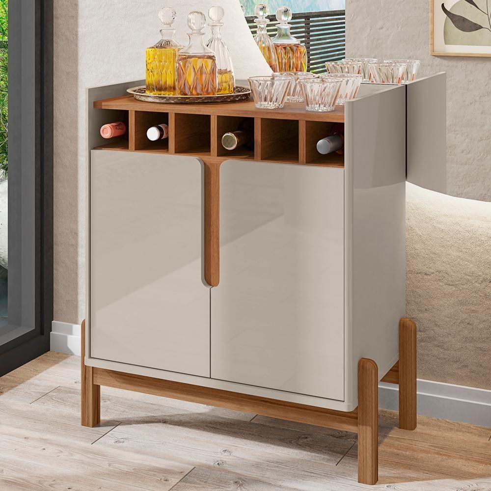 Barzinho c/2Pts Adega p/Sala De Jantar 50522 OffWhite Cedro - 9