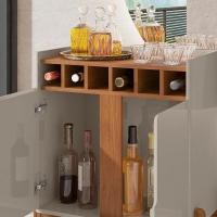 Barzinho c/2Pts Adega p/Sala De Jantar 50522 OffWhite Cedro