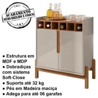 Barzinho c/2Pts Adega p/Sala De Jantar 50522 OffWhite Cedro - 8