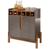 Barzinho c/2Pts Adega p/Sala De Jantar Cinza Perola Cedro - 1