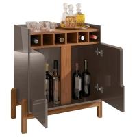 Barzinho c/2Pts Adega p/Sala De Jantar Cinza Perola Cedro - 6