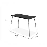 Conjunto Mesa 2 Banquetas Em Aço Cromado C/ Tampo Mdp Preto - 5