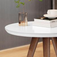 Conjunto Mesa Retrô Lateral E Apoio Sala De Estar Branco - 7