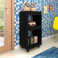 Adega Multiuso Seul 03 Prateleiras Preto Com Rodízios - 5