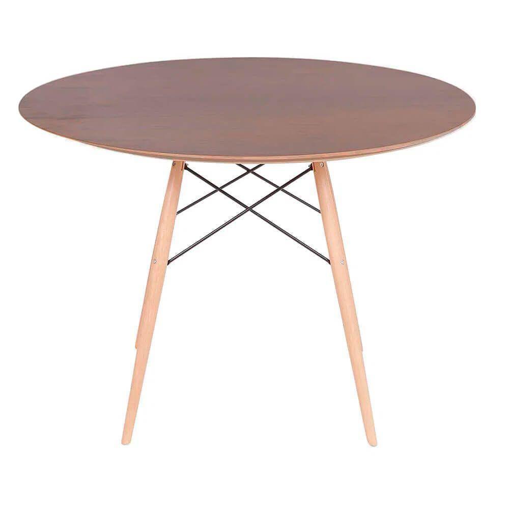 Conjunto Mesa Eames Imbuia 120cm + 4 Cadeiras Branca - 3