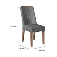 Conjunto Sala De Jantar 1,35 Com 6 Cadeiras Amêndoa 03A - 2