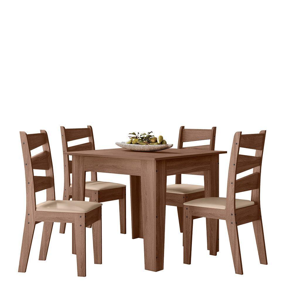 Conjunto Sala De Jantar0,90 Com 4 Cadeiras Amêndoa 51C - 1