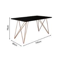 Mesa Jantar Preta Com 4 Cadeiras Cobre E Preta Marrom - 2