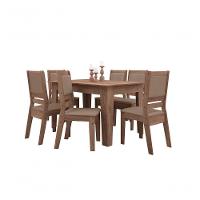 Conjunto Sala De Jantar 1,35 Com 6 Cadeiras Amêndoa 73B