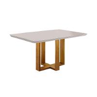 Conjunto Sala De Jantar Mesa E 4 Cadeiras Berlim Bege Móveis Mix Mel/Bege - 6