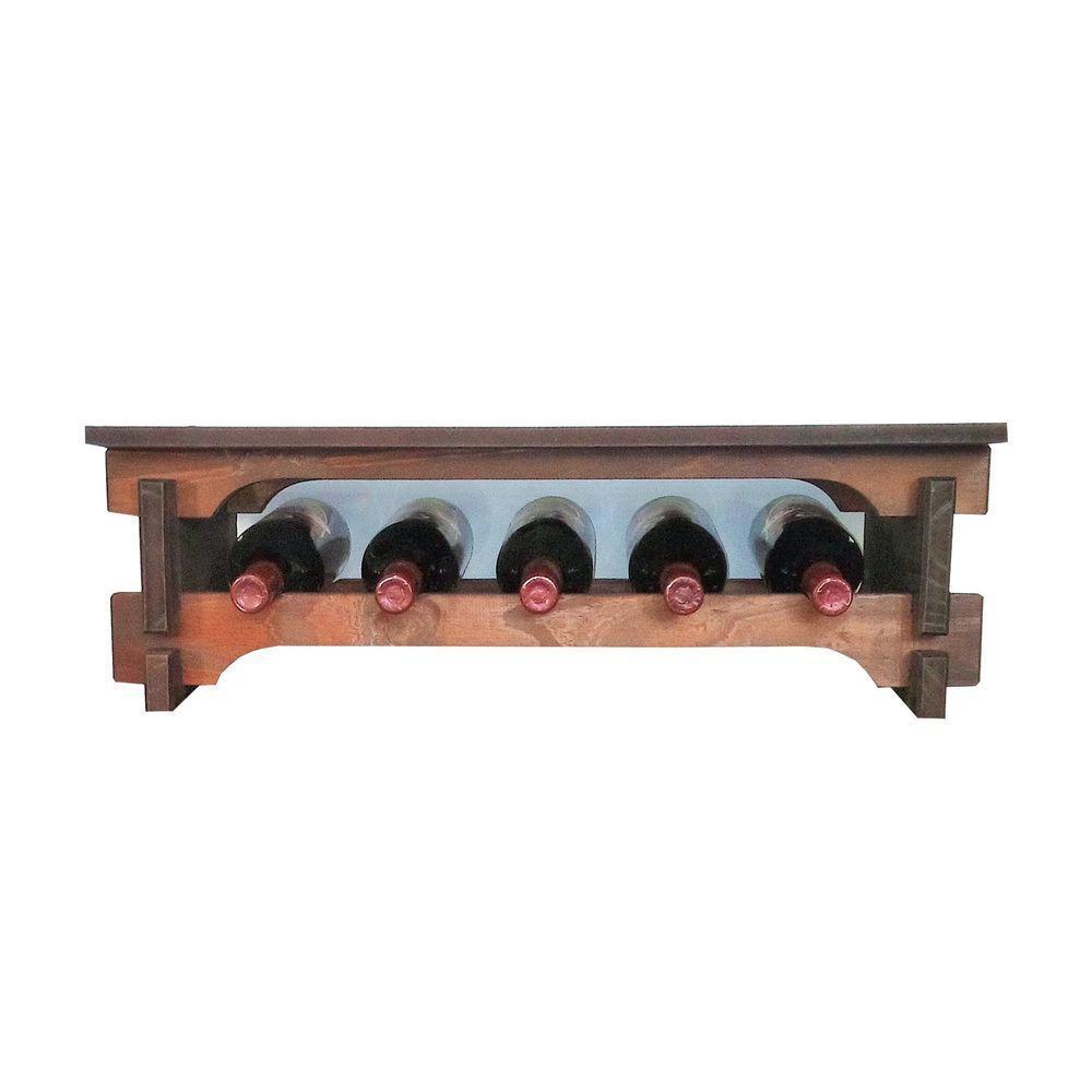 Adega Vinho Madeira 05 Garrafas Tipo Mesinha Imbuia C05 - 1