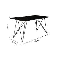 Mesa Jantar Preta Com 4 Cadeiras Marrom E Preta Marrom