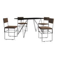 Mesa Jantar Preta Com 4 Cadeiras Marrom E Preta Marrom - 10