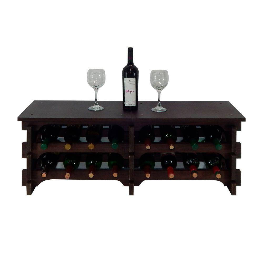 Adega Vinho Madeira 16 Garrafas Tipo Mesa Imbuia C08 - 1