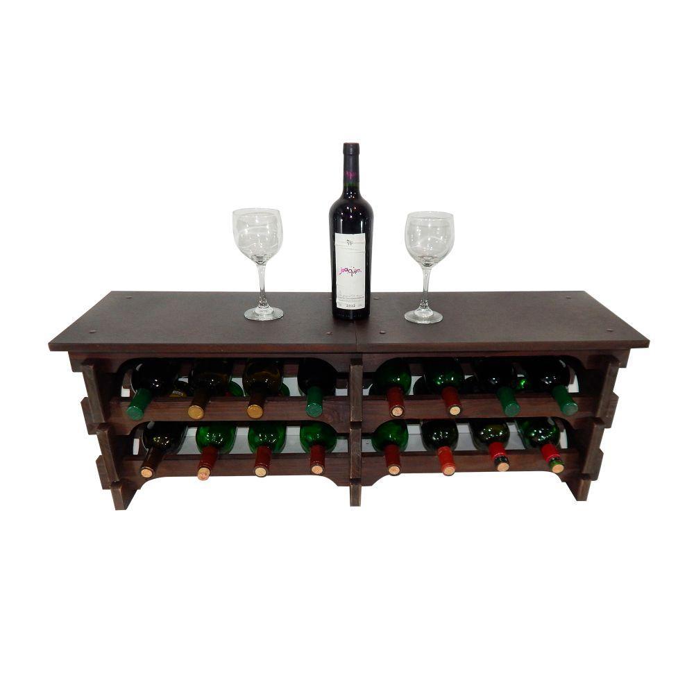 Adega Vinho Madeira 16 Garrafas Tipo Mesa Imbuia C08 - 2