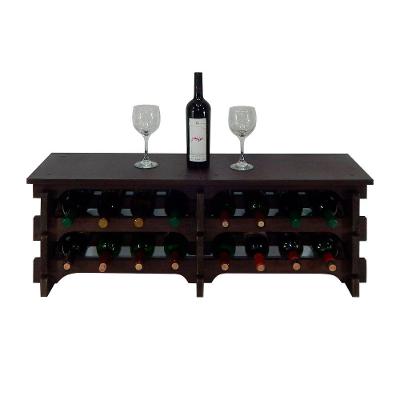 Adega Vinho Madeira 16 Garrafas Tipo Mesa Imbuia C08