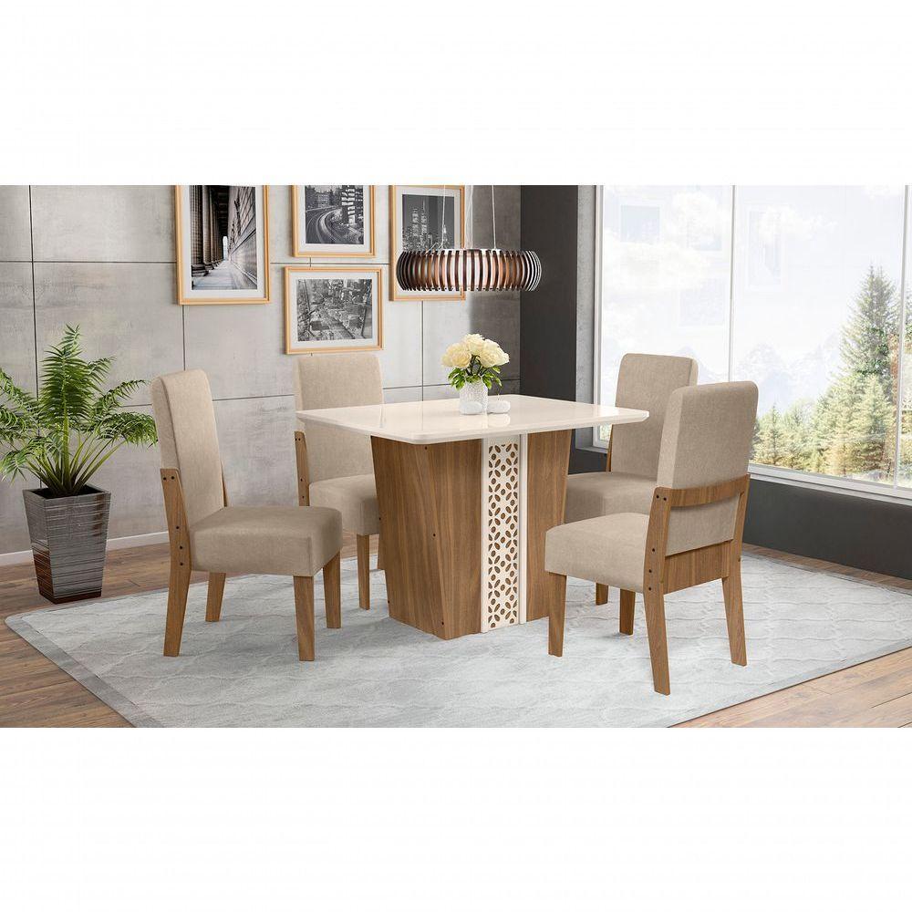 Conjunto Sala De Jantar Esmeralda Com 4 Cadeiras Cedro 74B - 5