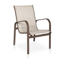 Conj Mesa+4 Cadeiras Em Alumínio+Ombrelone 2m Café Com Leite - 4