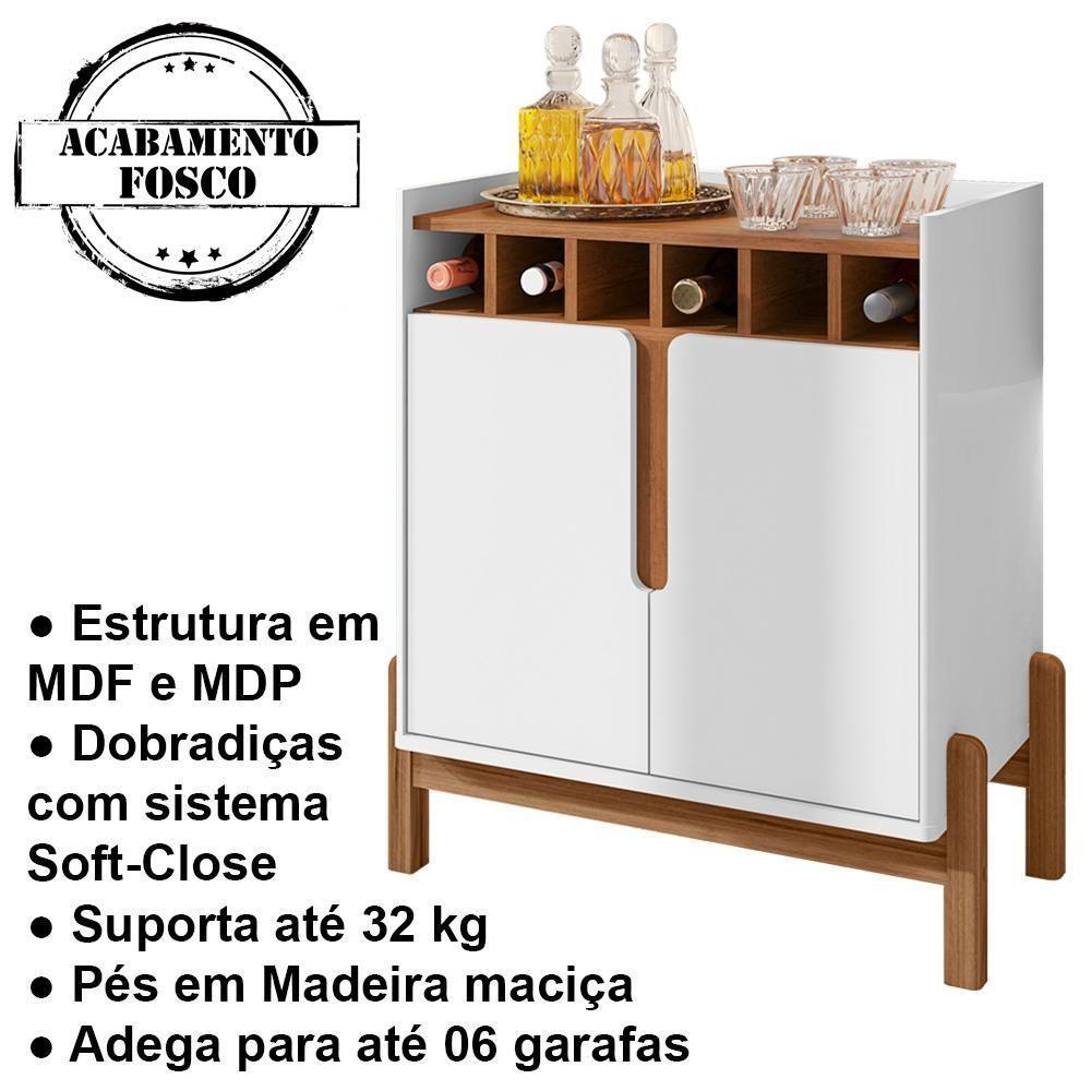 Barzinho Com 2 Portas E Adega Para Sala De Jantar 50522 Branco Cedro Dcasa Branco Cedro - 8