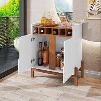 Barzinho Com 2 Portas E Adega Para Sala De Jantar 50522 Branco Cedro Dcasa Branco Cedro - 3