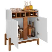 Barzinho Com 2 Portas E Adega Para Sala De Jantar 50522 Branco Cedro Dcasa Branco Cedro - 6