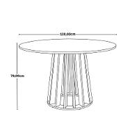 Conjunto Mesa 120cm Branca Com 6 Cadeiras Base Preta - Nude - 3
