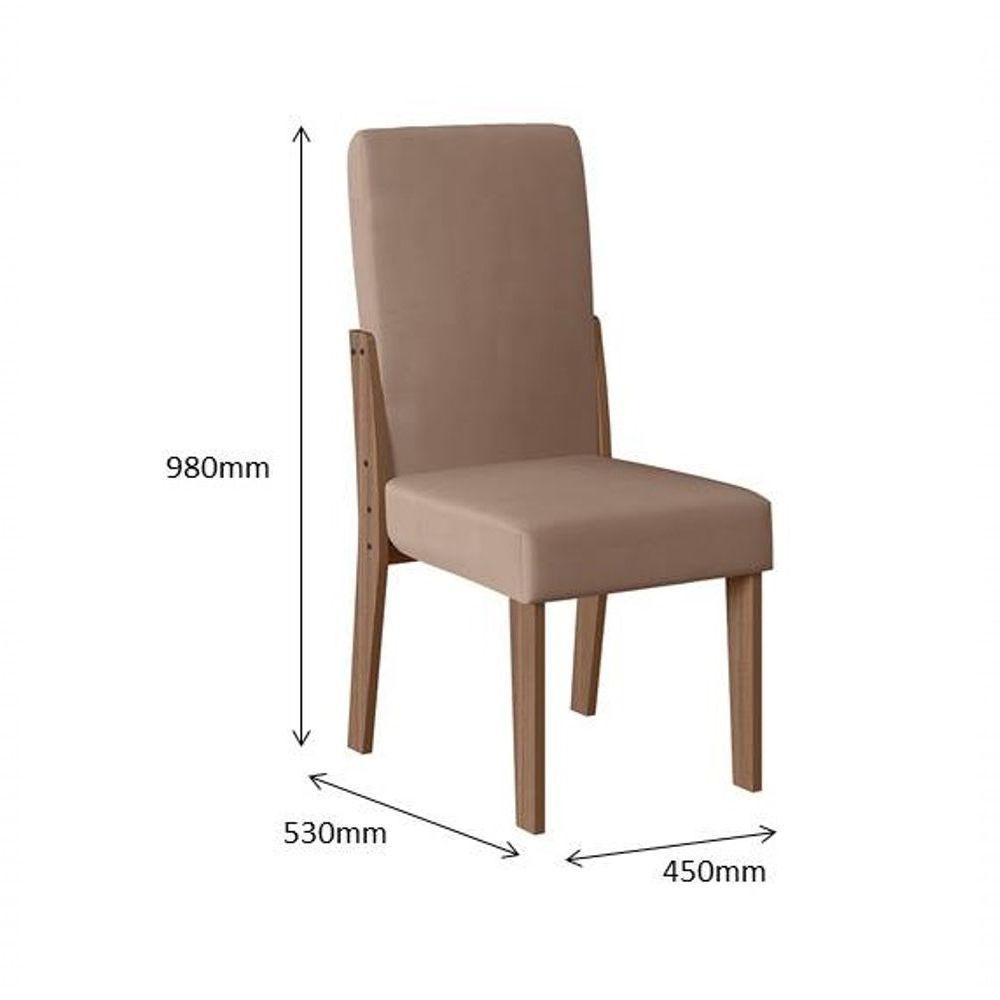 Conjunto Sala De Jantar 1,56 Com 06 Cadeiras Amêndoa 73B - 2